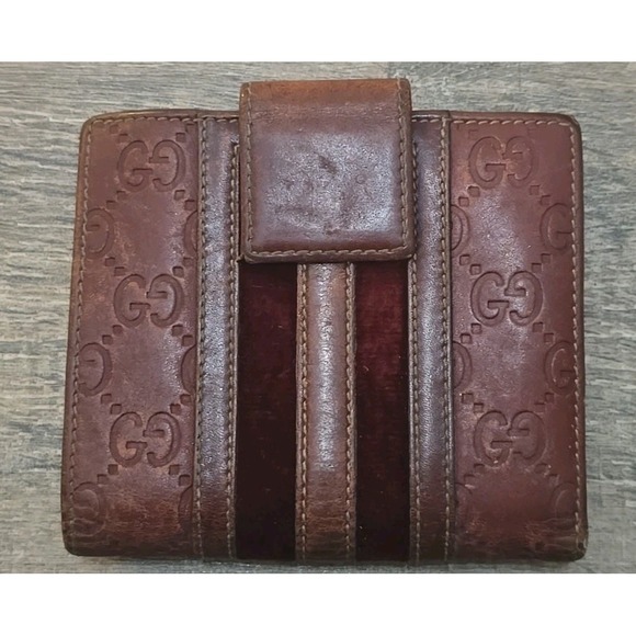 Vintage Gucci Treasure Velour Line Continental leather Wallet Authentic - Picture 2 of 4